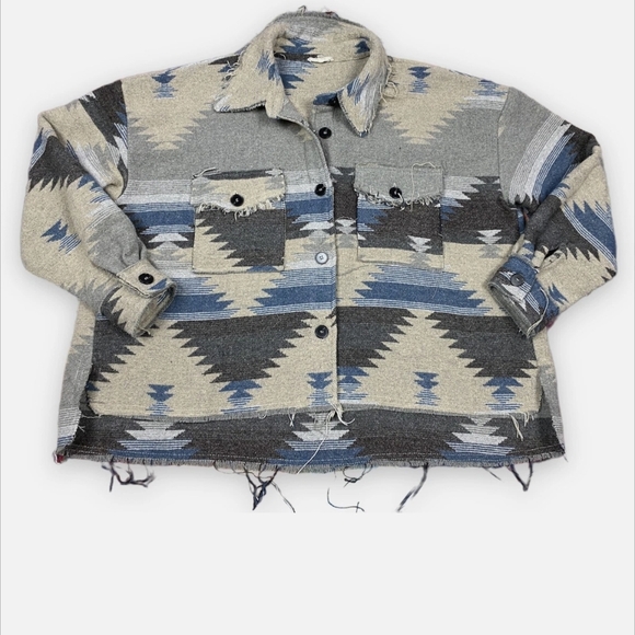 Kids Blue Patterned Jacket - Picture 2 of 2